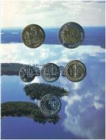 Finnország 2001. 10p - 10M (5xklf) forgalmi sor + "Finn verde / J.V. Snellmann" Cu-Ni zset...