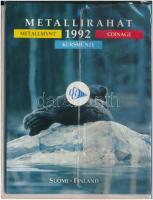 Finnország 1992. 10p - 5M (5xklf) forgalmi sor karton tokban T:UNC Finland 1992. 10 Pennia - 5 Markkaa (5xdiff) coin set in cardboard case C:UNC