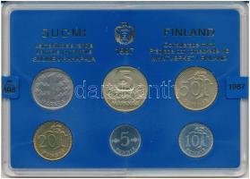 Finnország 1987. 5p - 5M (6xklf) forgalmi sor műanyag tokban T:UNC Finland 1987. 5 Penniä - 5 Markkaa (6xdiff) coin set in plastic case C:UNC