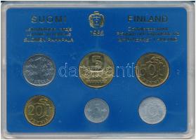 Finnország 1985. 5p - 5M (6xklf) forgalmi sor műanyag tokban T:AU Finland 1985. 5 Pennia - 5 Markkaa (6xdiff) coin set in plastic case C:AU