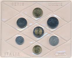 Olaszország 1985. 5L-500L (7xklf) forgalmi sor fóliatokban T:UNC Italy 1985. 5 Lire - 500 Lire (7xdiff) coin set in foil pack C:UNC