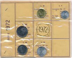 Olaszország 1972. 5L-100L (5xklf) forgalmi sor fóliatokban T:UNC Italy 1972. 5 Lire - 100 Lire (5xdiff) coin set in foil pack C:UNC