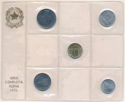 Olaszország 1975. 5L-100L (5xklf) forgalmi sor fóliatokban T:UNC Italy 1975. 5 Lire - 100 Lire (5xdiff) coin set in foil pack C:UNC