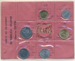 Olaszország 1978. 5L-200L (6xklf) forgalmi sor fóliatokban T:UNC Italy 1978. 5 Lire - 200 Lire (6xdiff) coin set in foil pack C:UNC