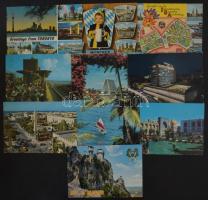 kb 600-700 db modern külföldi városképes képeslap, érdekes színes anyag sok tengeren túlival