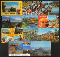 700-800 külföldi városképes lap lap cipős dobozban, közte sok kisállam