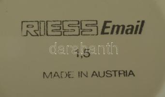 Riess Ausztria zománcozott fém tejeskanna, jelzett, m: 18 cm