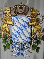 Ónfedeles címeres üveg korsó, m: 22 cm