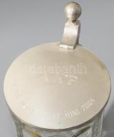 Ónfedeles címeres üveg korsó, m: 22 cm