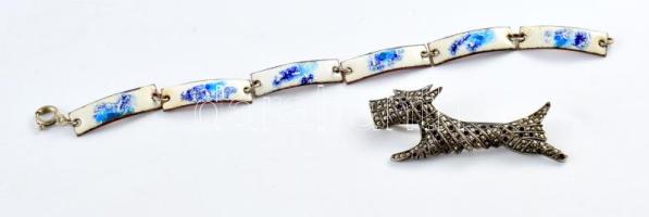 Kutya alakú bross + zománcozott karkötő