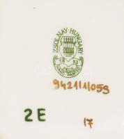 Zsolnay búzavirág mintás bonbonier, jelzett, hibátlan, 7,5x7,5 cm