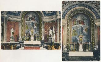 1939 Tardoskedd, Tvrdosovce - 2 db RÉGI képeslap: római katolikus templom belső, főoltár / 2 pre-1945 postcards: church interior, altar