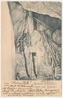 1902 Dobsina, Dobschau; Laube / Dobsinai jégbarlang, Lugas. Köhler Arthur kiadása / ice cave, interior (ázott sarok / wet corner)