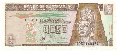 Guatemala 1998. 1/2Q (50c) "A 23314047 A" T:UNC Guatemala 1998. 1/2 Quetzal (50 Centavos) "A 23314047 A" C:UNC Krause P#98