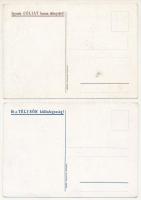 2 db RÉGI söröshordós szobor reklám képeslap: Góliát barna idénysör, Téli sör / 2 pre-1945 Hungarian...