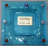 A. Dal Borgo Murano vetro fusione 3 darab kínáló, az egyik jelzett, hibátlan, 24x24 cm alatt