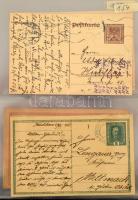 180 férőhelyes levél / képeslap berakó fekete gyűrűs borítóval, benne néhány régi külföldi küldemény