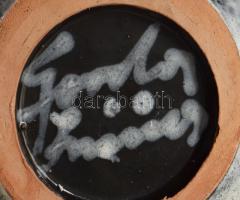 Gorka Lívia (1925-2011): Váza. Többszínű mázzal fedett kerámia, jelzett, hibátlan, m: 17 cm /// Lívi...