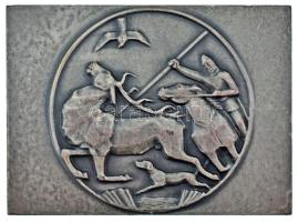 1971. "Vadászati Világkiállítás Budapest 1971" kétoldalas, ezüstpatinázott bronz plakett f...