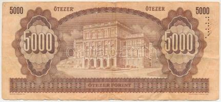 1993. 5000Ft "J 64038279" T:F,VG lyukak, kisebb beszakadások
Adamo F51