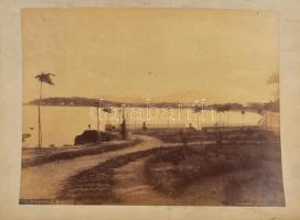 cca 1890-1900 Bartolomeo Borri (1842-1924): Görögország, Korfu, Kastrades, nagyméretű fotó kartonon, kissé koszos, a karton sarkán sérüléssel, 21,5x27,5 cm // cca 1890-1900 Bartolomeo Borri (1842-1924): Greece, Corfu, Kastrades, large-size photo on cardboard, slightly worn, 21.5x27.5 cm