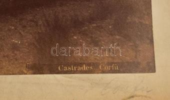 cca 1890-1900 Bartolomeo Borri (1842-1924): Görögország, Korfu, Kastrades, nagyméretű fotó kartonon,...