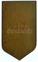 1935. "MLTC (Mátyásföldi Lawn Tennis Club)" egyoldalas bronz díjplakett, hátoldalán "...