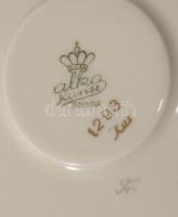 Alka Kunst mid-century egyszemélyes reggeliző szett, csésze alátéttel és desszertes tányér. Jelzett,...