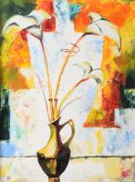 Manajló János (1942-2010): Csendélet, olaj, vászon, jelzett, fakeretben, 40×30 cm