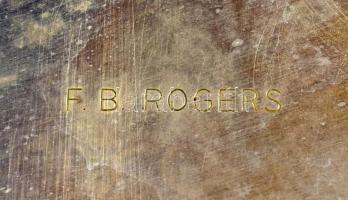 FB Rogers ezüstözött tálca, jelzett, 27x14 cm