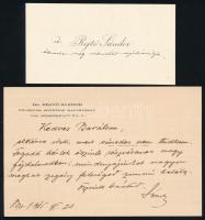 2 db részvétlevél Markóczi Imrének id. Rejtő Sándor (1853-1928) gépészmérnöktől és ifj. dr. Rejtő Sándor (1881-1945) orvostól