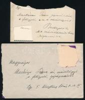2 db részvétlevél Markóczi Imrének id. Rejtő Sándor (1853-1928) gépészmérnöktől és ifj. dr. Rejtő Sá...