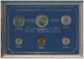 Svédország 1973. 5ö-5K (6xklf) forgalmi sor műanyag tokban T:UNC Sweden 1973. 5 Öre - 5 Kronor (6xdiff) coin set in plastic case C:UNC
