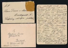 2 db részvétlevél Markóczi Imrének Kuszkó Istvántól a kolozsvári ereklyemúzeum igazgatójától és báró...