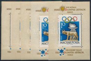 1960 Olimpia I. - Róma 5 db blokk (30.000)