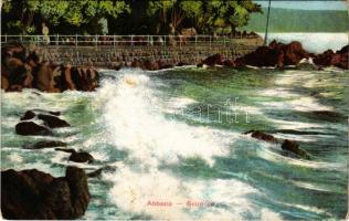 1913 Abbazia, Opatija; Scirocco / sirokkó, hullámok / waves, sea (EK)