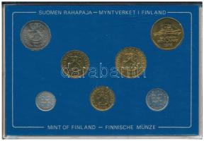 Finnország 1978. 1p-5M (7xklf) forgalmi sor műanyag tokban T:UNC
Finland 1978. 1 Penni - 5 Markkaa ...