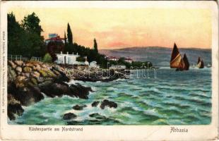 1907 Abbazia, Opatija; Küstenpartie am Nordstrand. Alfred Dietrich / coast (EM)