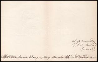 1870-1876 Simor József esztergomi érsek fejléces levélpapírján Durguth József (1790-1872), Márkus Gy...