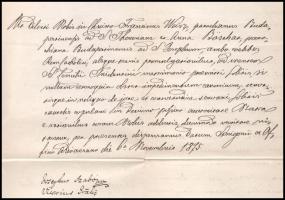 1870-1876 Simor József esztergomi érsek fejléces levélpapírján Durguth József (1790-1872), Márkus Gy...