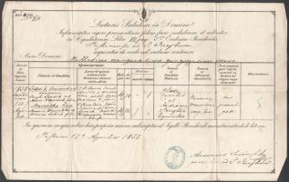 1858, 1865, 1869 3 db pecsétes anyakönyv