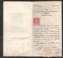 1912 Bp., Dworák Viktor egyetemi leckekönyve dr. Exner Kornél és mások aláírásával