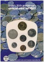 Izrael 1983. 1a-10Sh (7xklf) "Izrael 35. évfordulója" piefort forgalmi sor karton dísztokb...