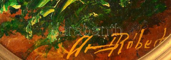 Andrásy Róbert (-): Csendélet. Olaj, vászon, faroston. Jelzett. Fakeretben. 25x19 cm