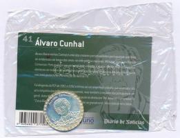 Portugália DN "Híres portugál személyiségek - Álvaro Cunhal" kétoldalas, ezüstözött bronz ...