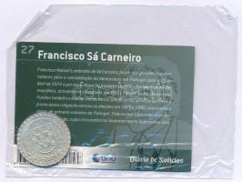 Portugália DN "Híres portugál személyiségek - Francisco Sá Carneiro" kétoldalas, ezüstözöt...