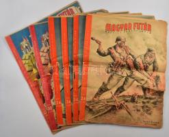 1943 Magyar Futár, Rajniss Ferenc lapja 6 db száma, közte duplumokkal (III. évf. 29., 30., 34. sz.), változó állapotban, sérülésekkel