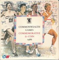 Nagy-Britannia 1986. 2P Ni-sárgaréz "II. Erzsébet / Nemzetközösségi Játékok" eredeti karton díszcsomagolásban T:PP Great Britain 1986. 2 Pounds Ni-brass "Elizabeth II / Commonwealth Games" in original cardboard case C:PP Krause KM#947