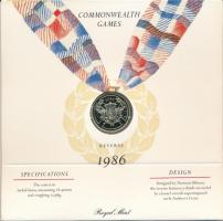 Nagy-Britannia 1986. 2P Ni-sárgaréz "II. Erzsébet / Nemzetközösségi Játékok" eredeti karto...