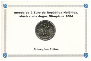 Görögország 2004. 2E "XXVIII. Olimpiai Játékok 2004, Athén" karton lapon, portugál nyelvű leírással T:UNC,AU Greece 2004. 2 Euro "XXVIIIth Olympic Games 2004 in Athens" on cardboard, with Portugese language description C:UNC,AU Krause KM#209